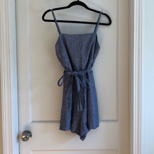 Blue sleeveless romper